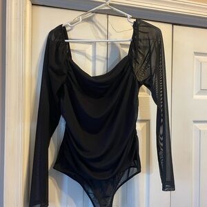 Stella Luce Black Mesh Detail Top